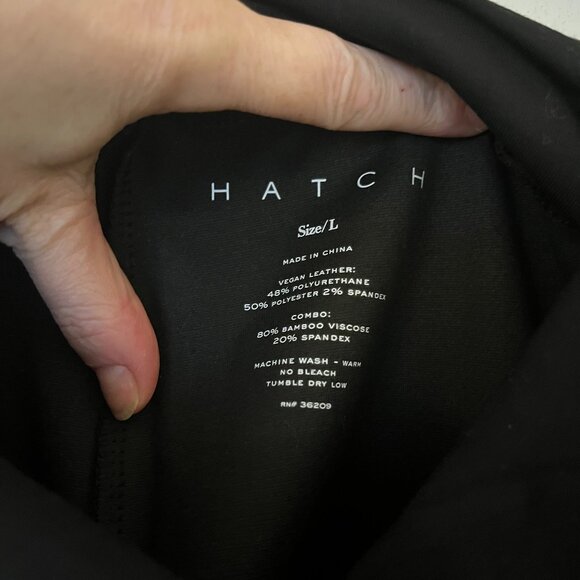 Hatch Maternity Vegan Stretch Leather Crop Flare Black sz L - Picture 2 of 5